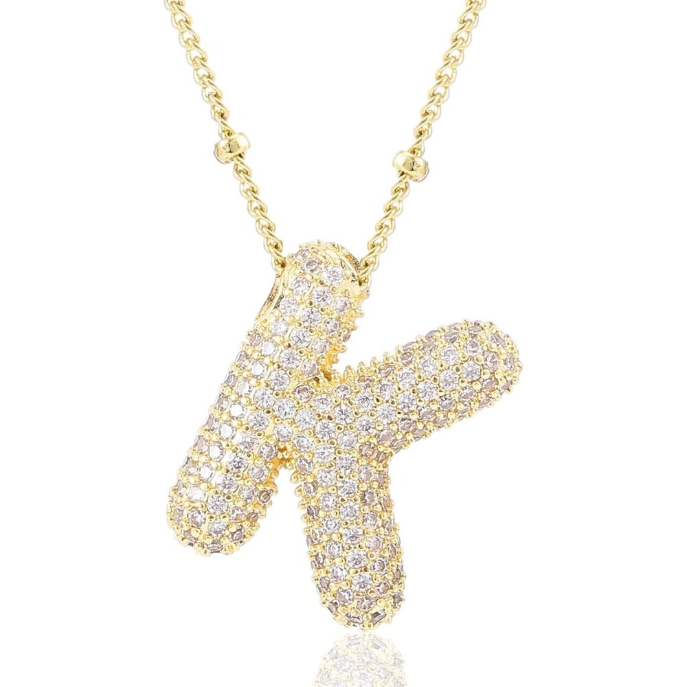 Personalized Chunky Initial Pendant Necklace - El… - image 1